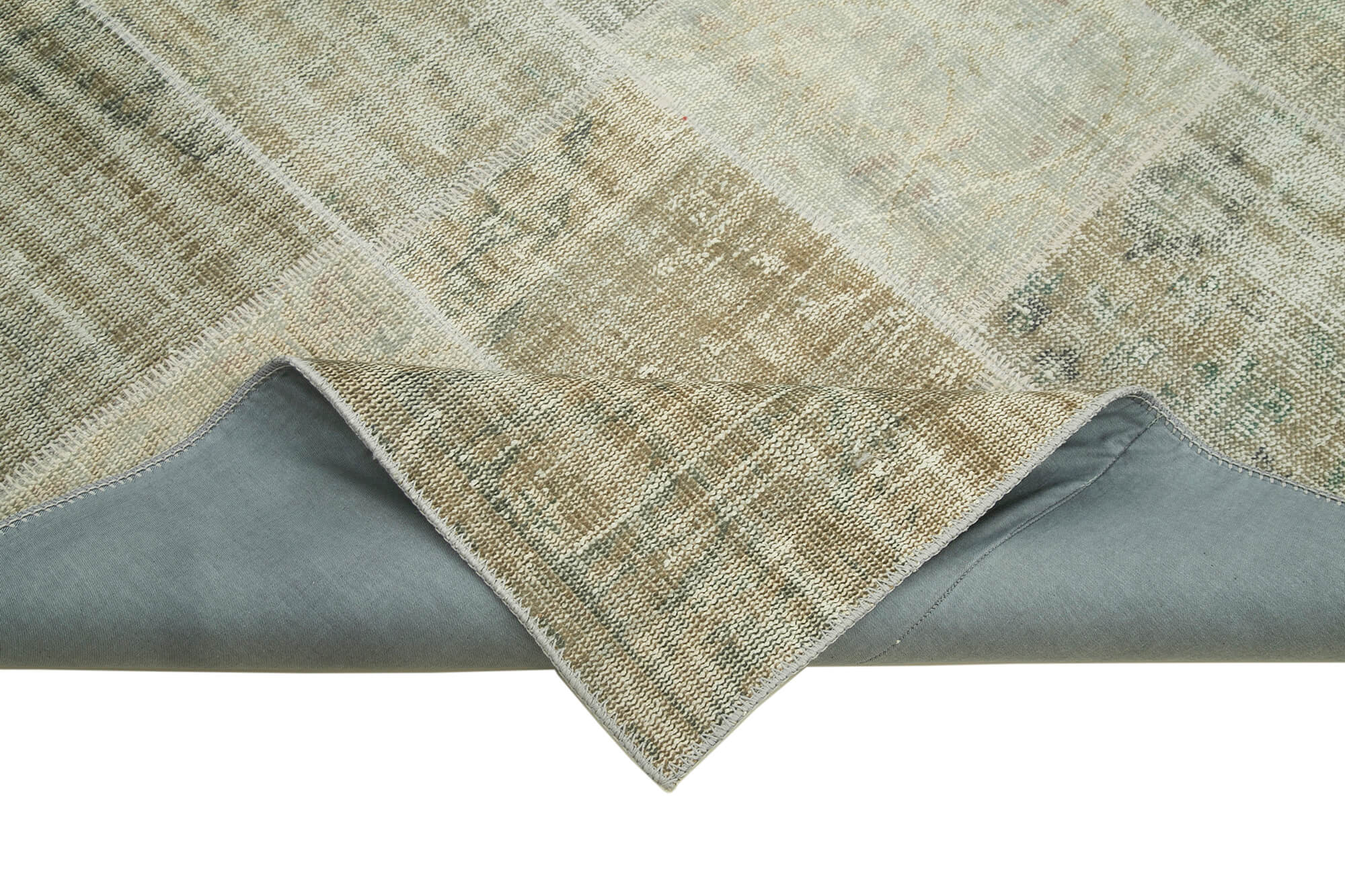 Hand-knotted anatolian contemporary 171 cm x 240 cm beige patchwork carpet