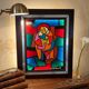 Opéra original "Madonna" – S.F. Di Biase, 1974 – Émail sur verre