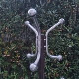 Marble and chrome coat rack with 12 hooks