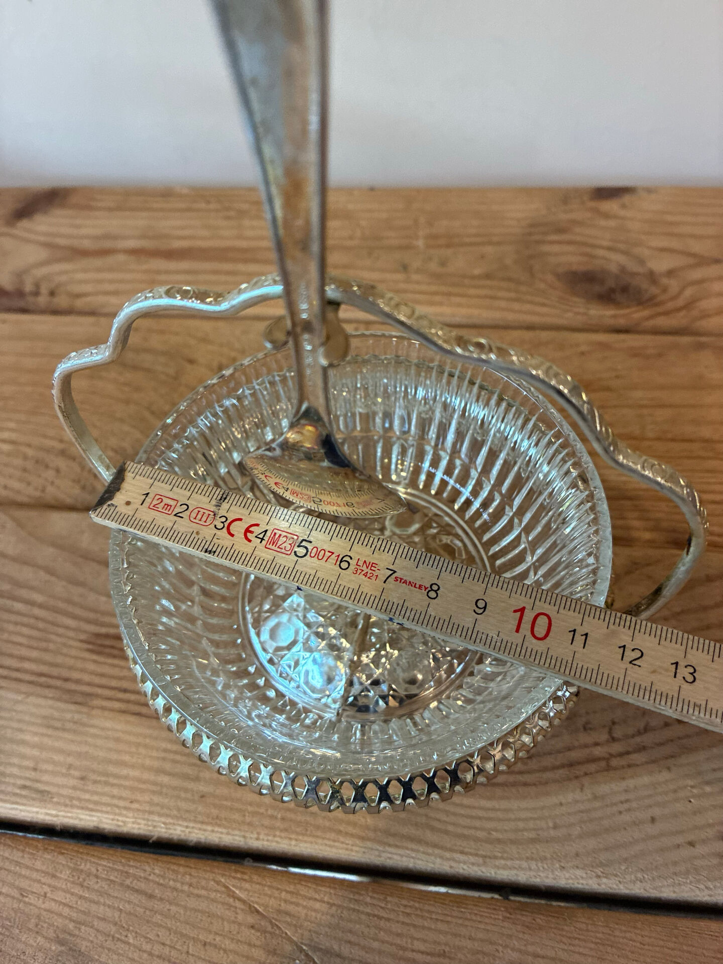 Pair of vintage jam jars / bowls – Moulded glass & mo