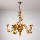 Giltwood five-arm chandelier, Central Europe, early 20th century