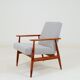 Fauteuil & Repose-pieds tissu cotton rayé