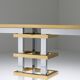 Brass and chrome console with 1970 Duchise glass tray