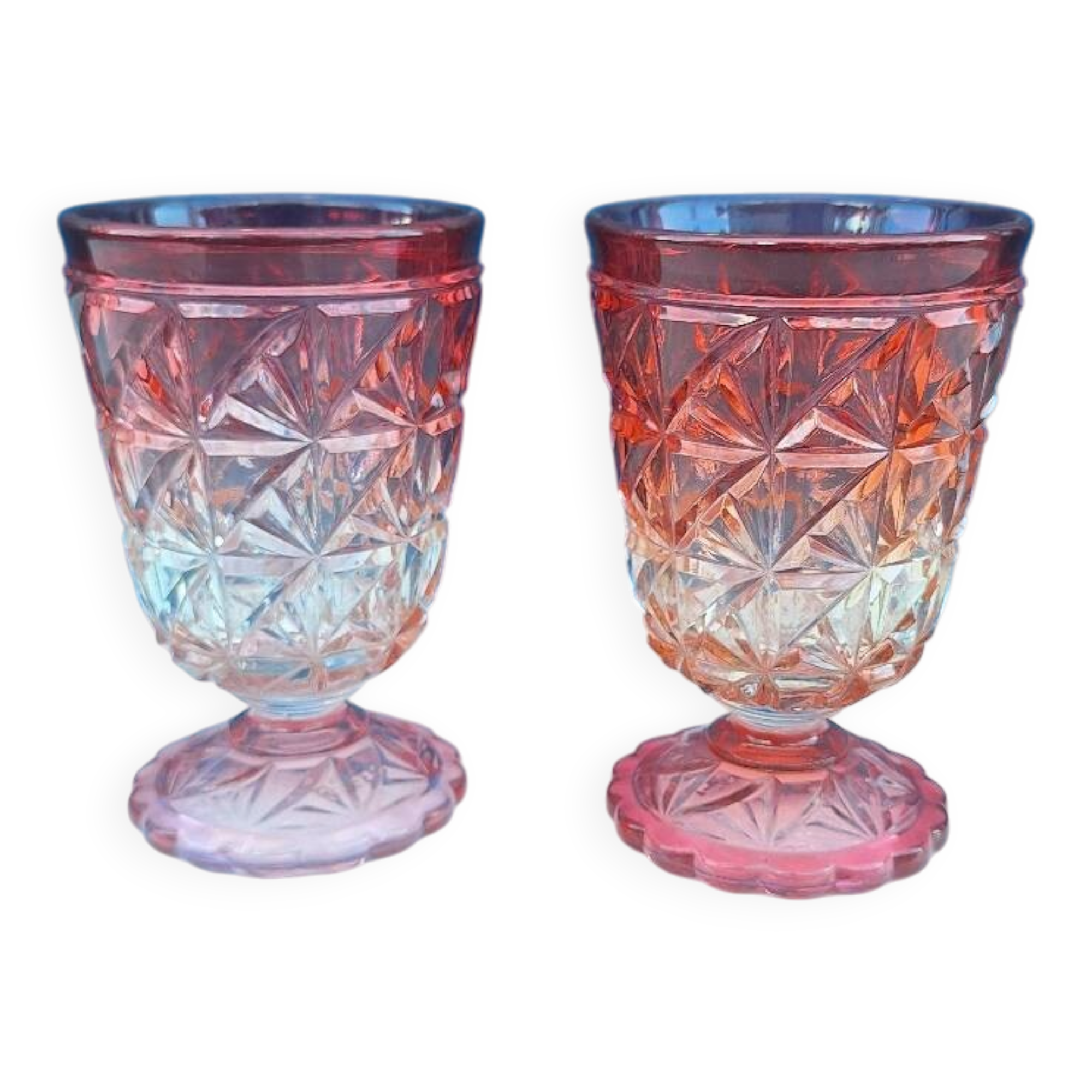 Pair of Baccarat cut crystal glasses, early 20th century