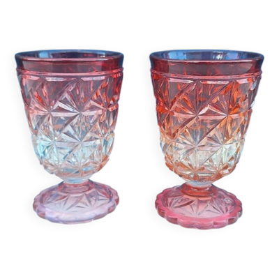 Paire de verres en cristal taillé Baccarat début XXème