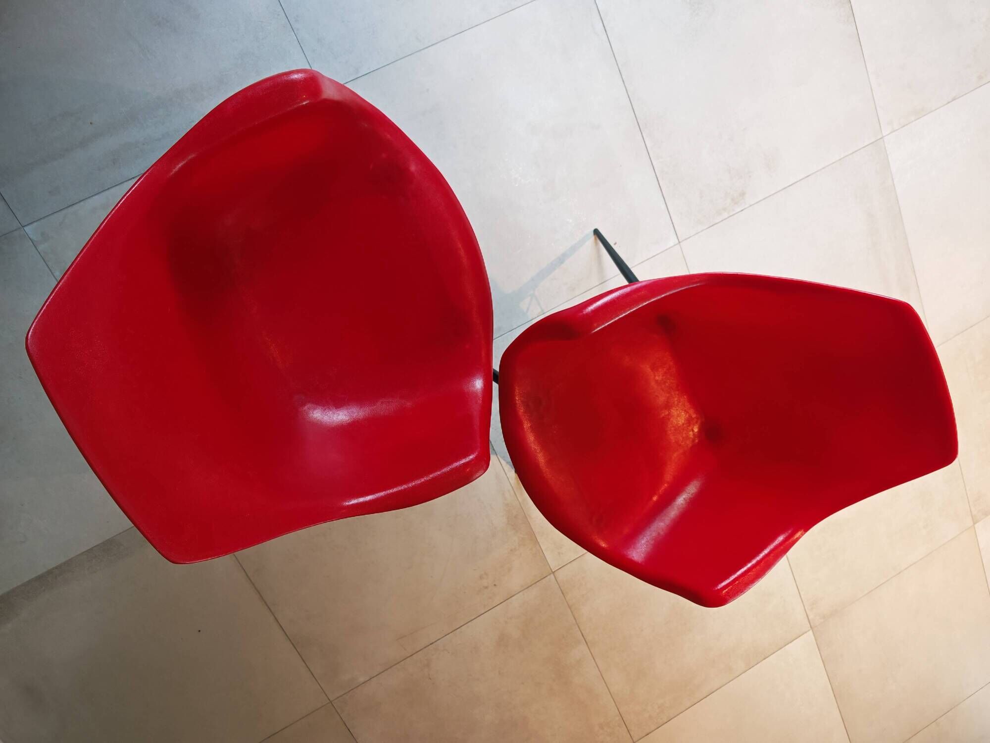 Pair of Vintage Space Age Red Armchairs 1970