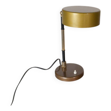Lampe de table en métal chromé et laiton rubis dans le style d'Oscar Torlasco, années 60