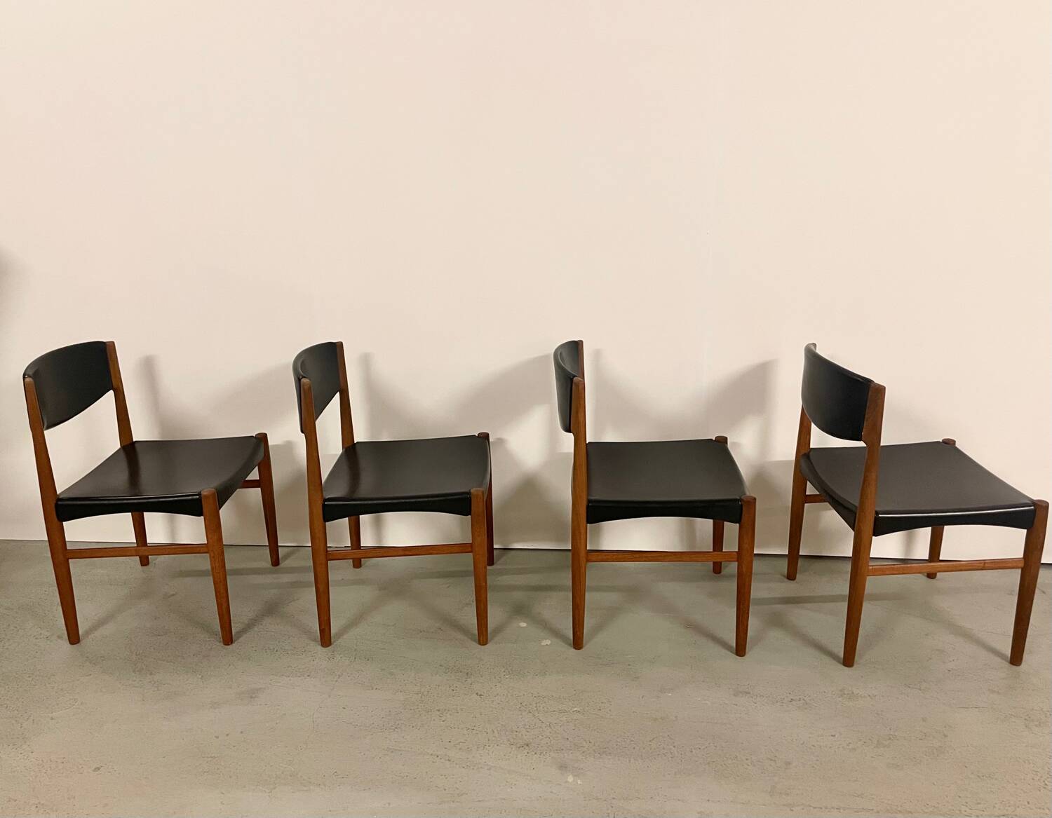 4x Scandinavian Teak Chairs by Grete Jalk MidCentury 60s