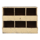 Unique industrial lacquered compartment cabinet with rich patina, France, 1890