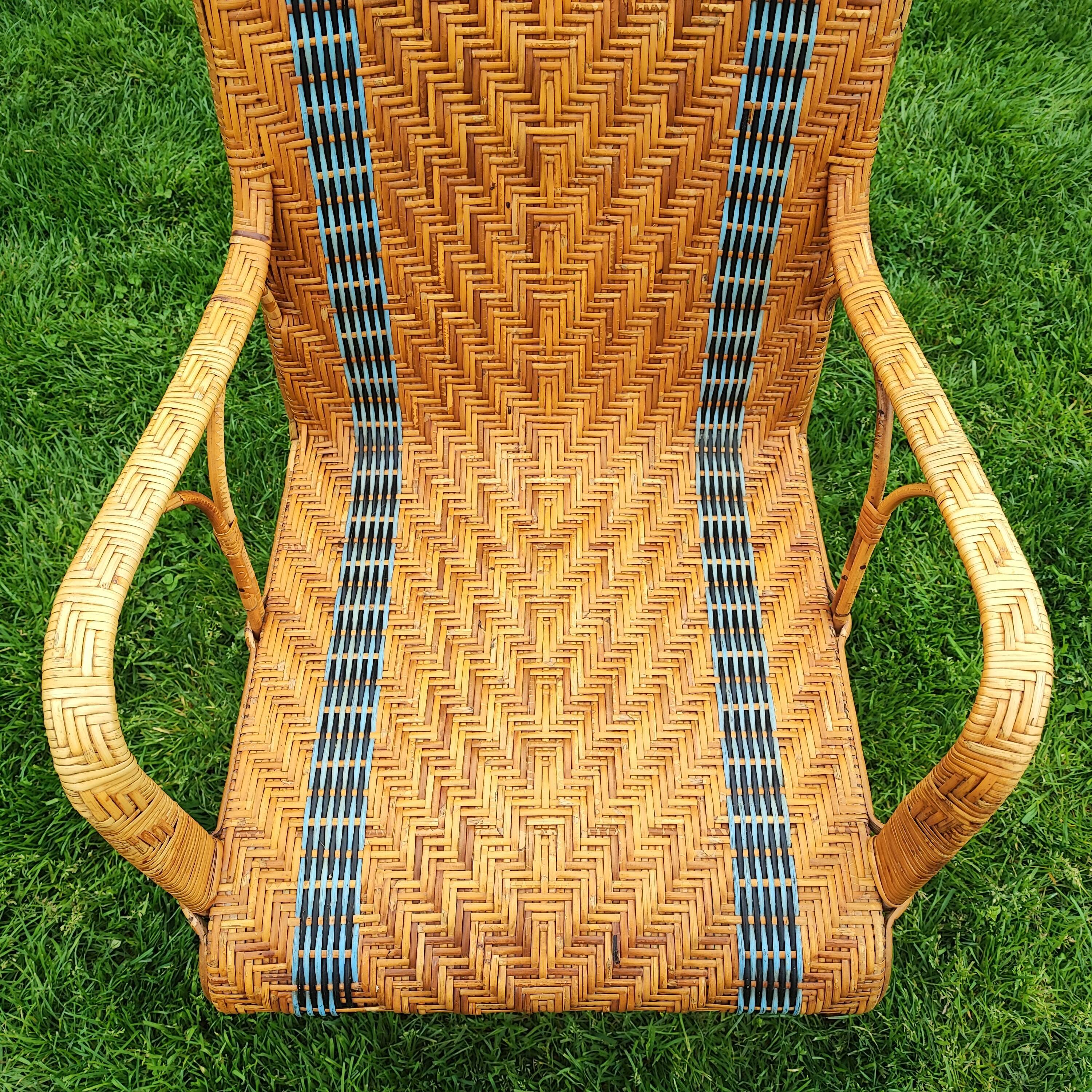 Fauteuil en rotin 60s