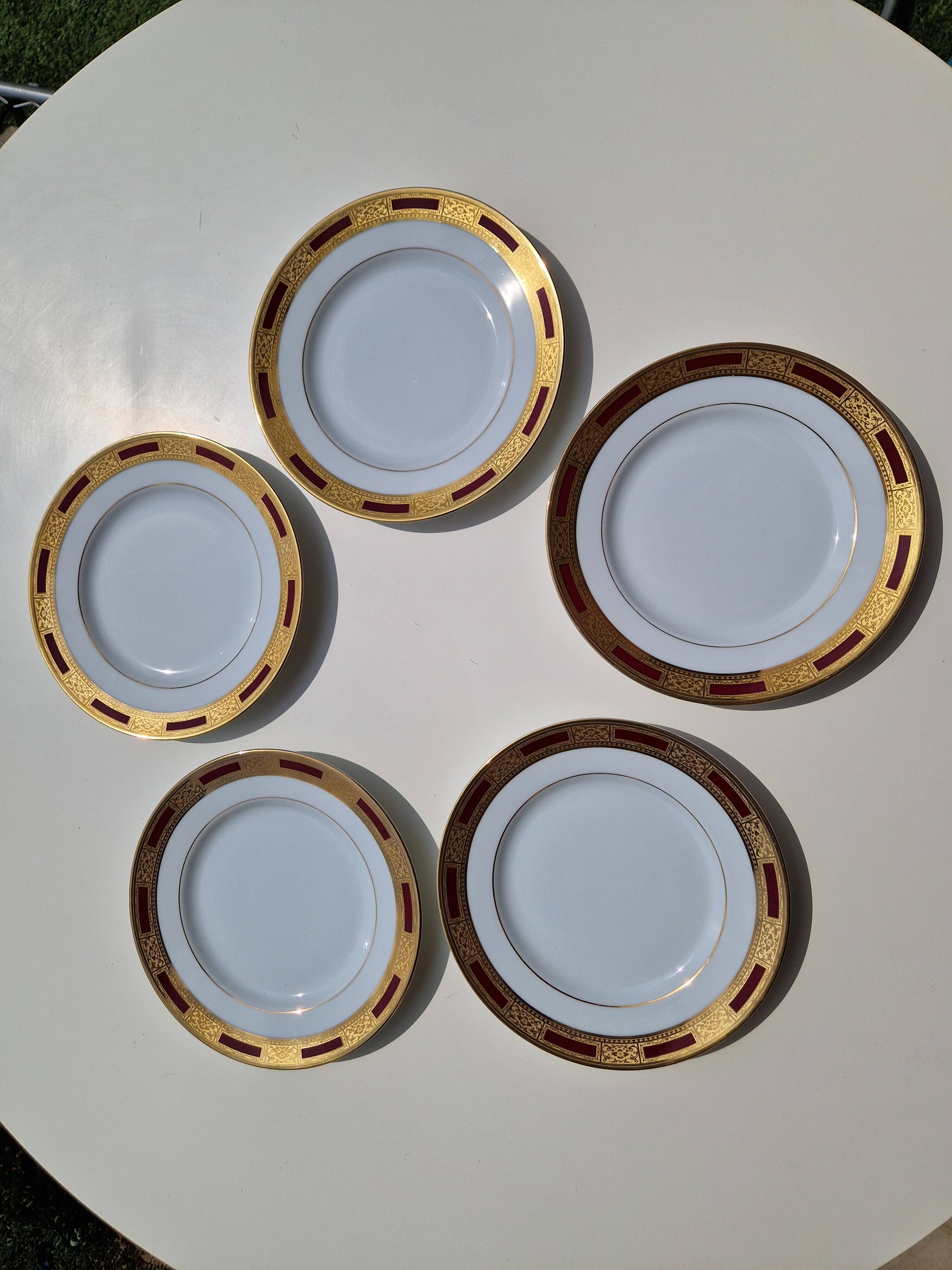 Dessert plates, fine porcelain, Arc de Triomphe, The Imperial Table