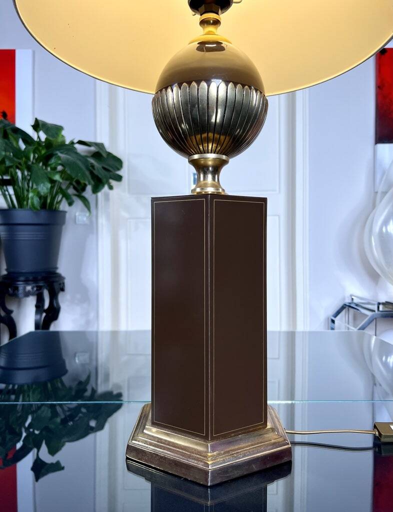 Vintage Living Room Lamp with Textile Shade - Vintage 1980s Modern Design