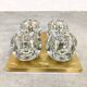Vintage brass ceiling wall lamp Ice Cube Glass scones
