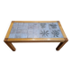 Jacques Blin coffee table in glazed ceramic, oak wood French Riviera 1960 Vintage