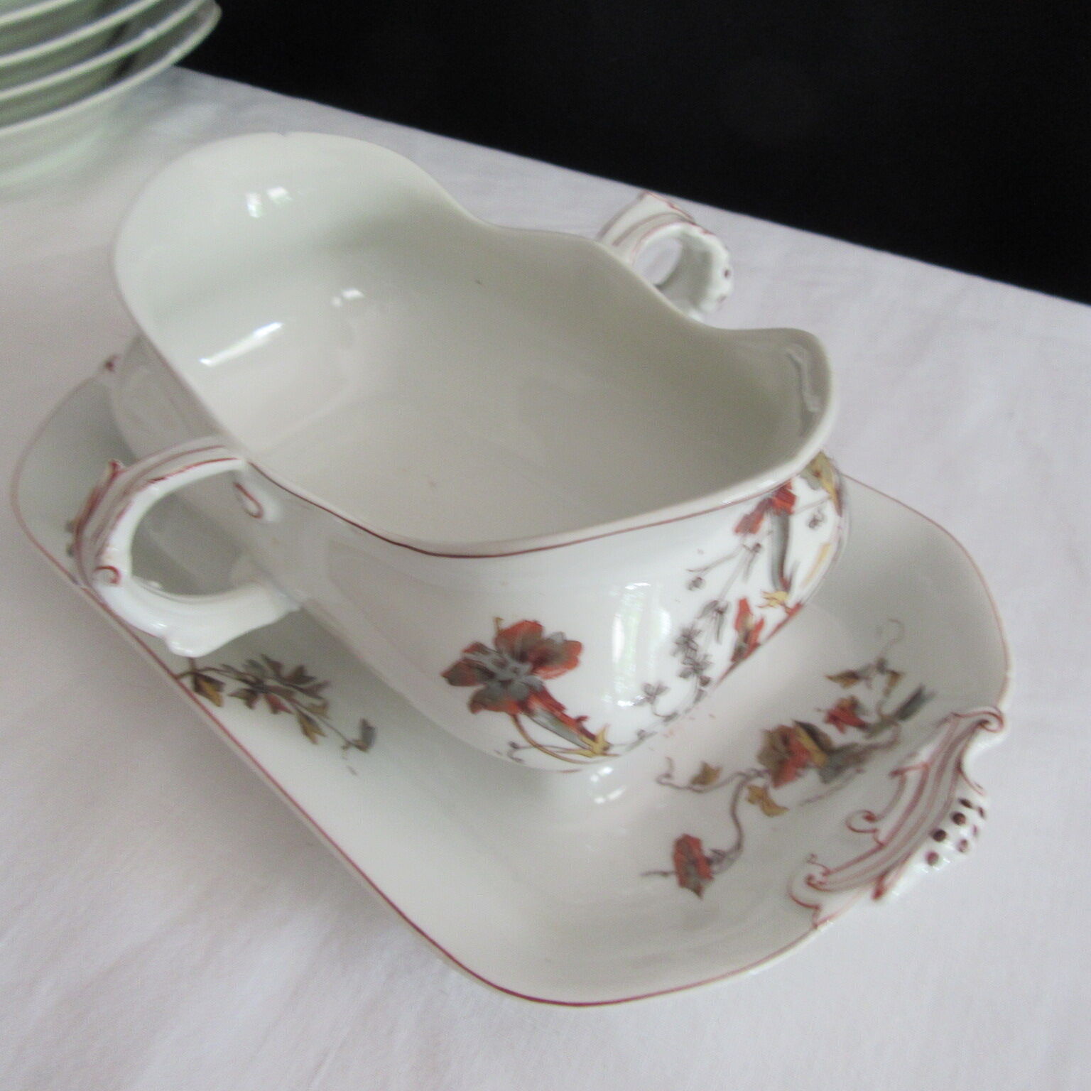 Limoges antique porcelain table service 45 pieces