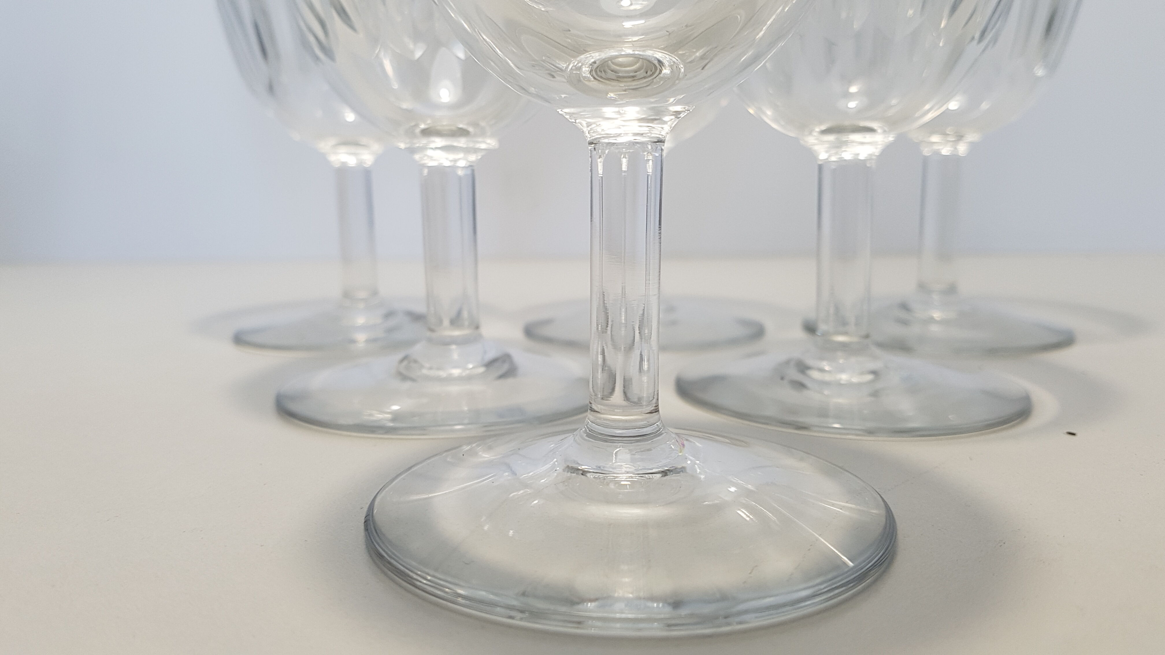 6 Baccarat Crystal Water Glasses, Casino model.