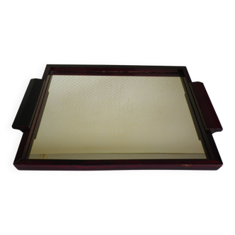 Serving tray with mirror