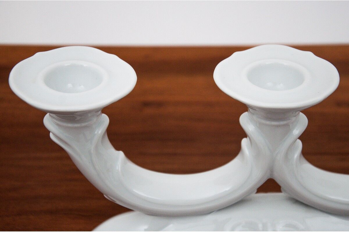 Pair of porcelain candlesticks