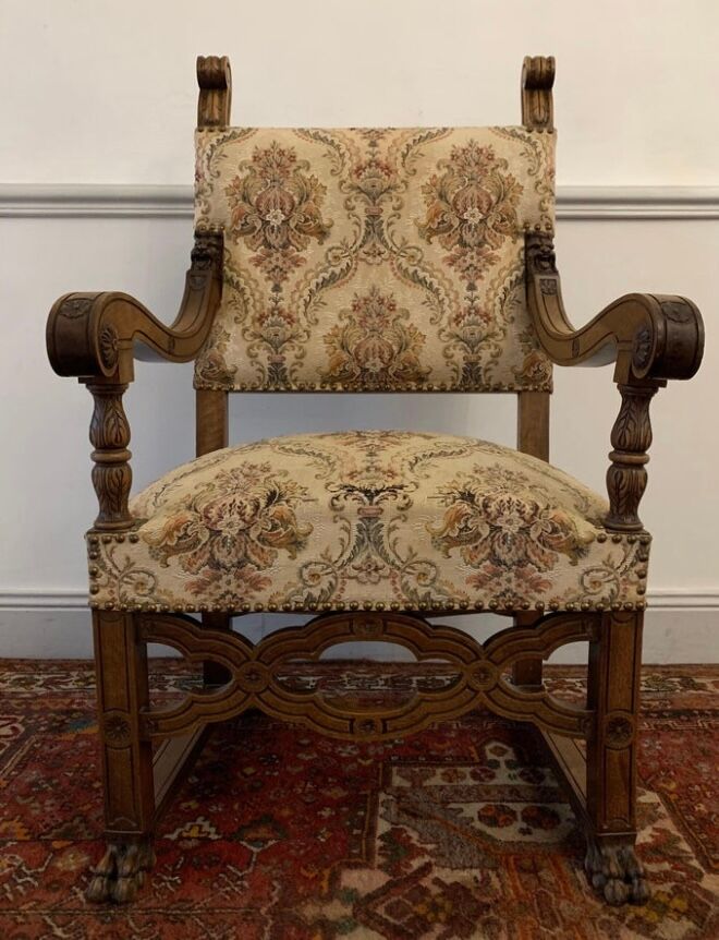 Pair of Neo-Renaissance armchairs, circa 1870