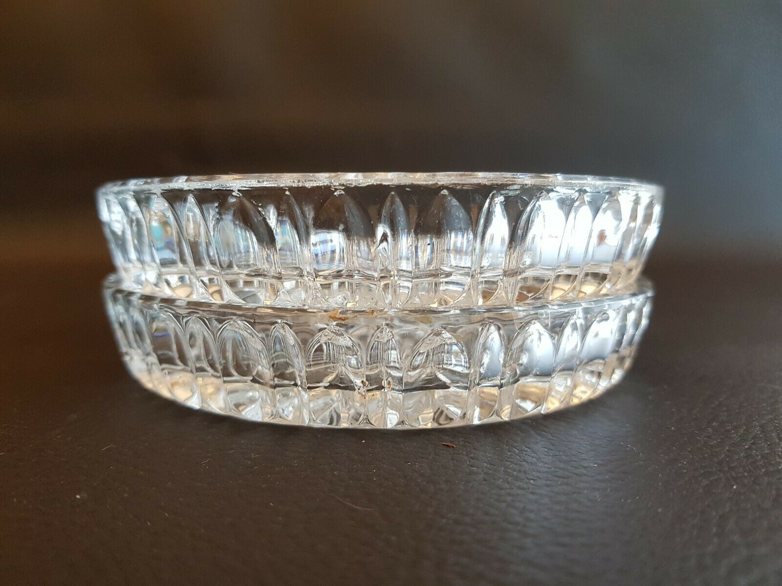 Lot de 2 sous coupes coupelles bijoux cristal dessous bouteille vide poche
