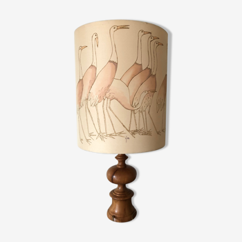 Lampe vintage et abat-jour ensoie