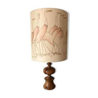 Lampe vintage et abat-jour ensoie