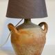 Vintage handmade pottery lamp