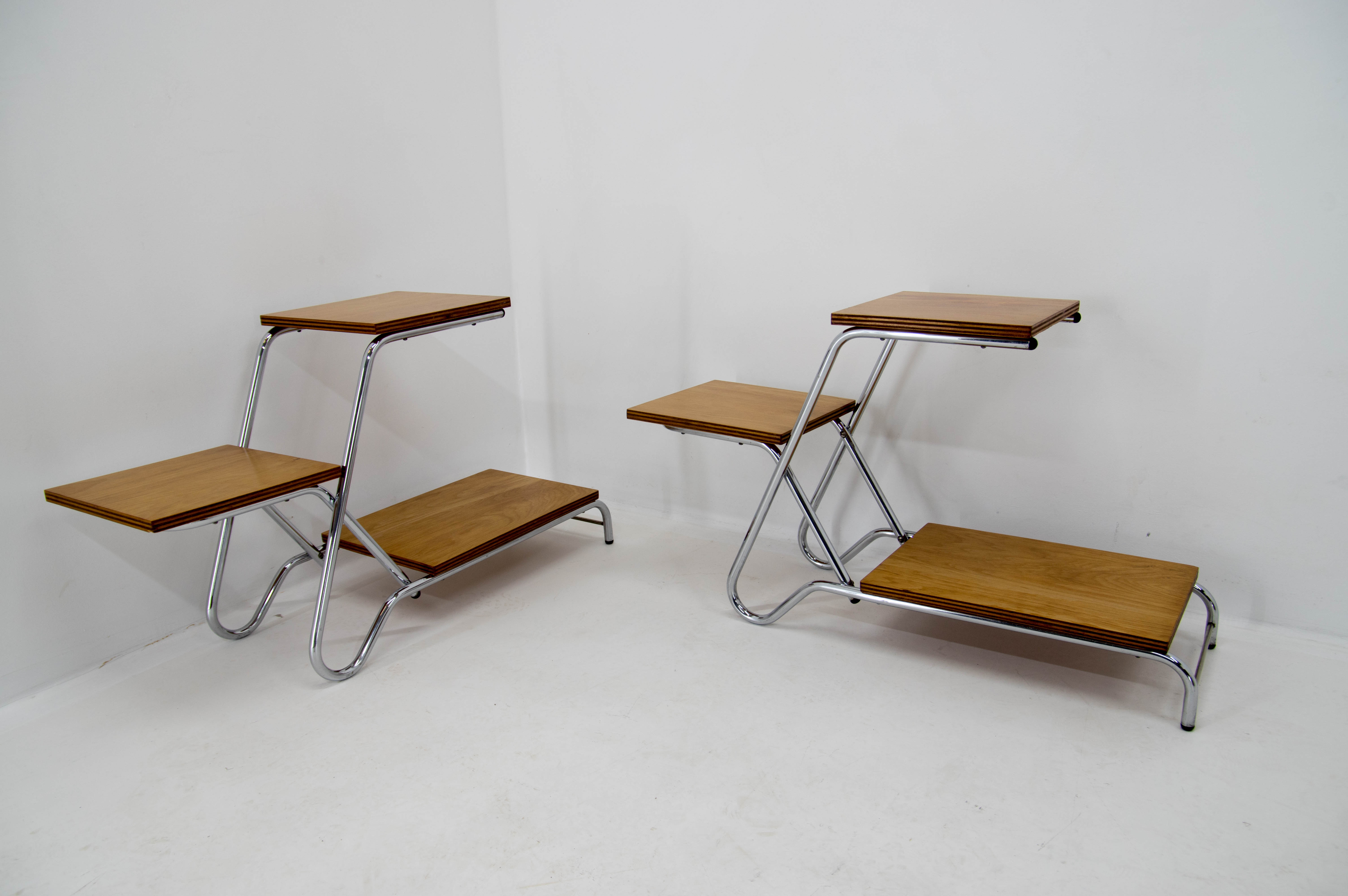 Set of Two Mid-Century Flower Stands, Czechoslovakia, 1960s