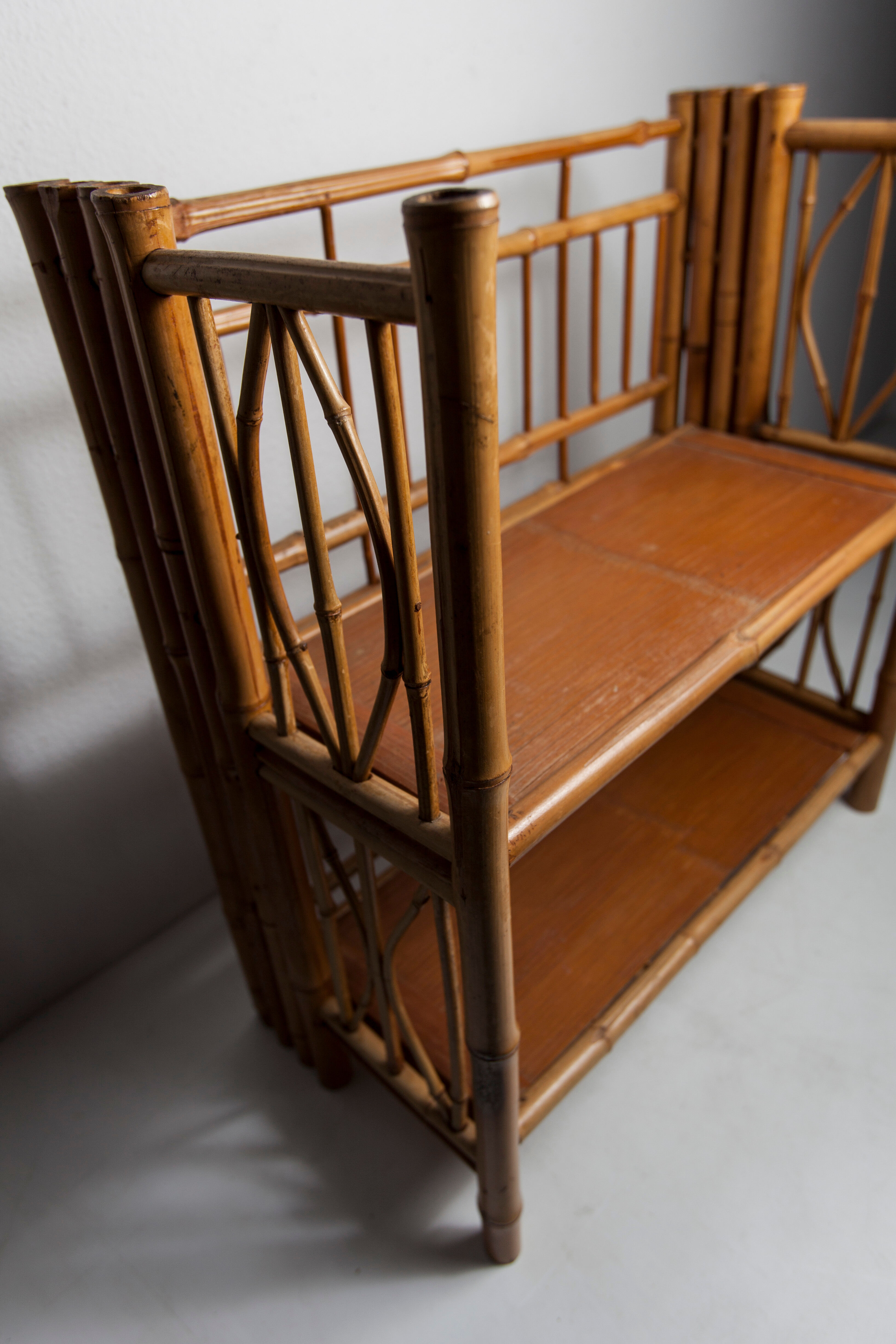 Foldable bamboo wall shelf 1970