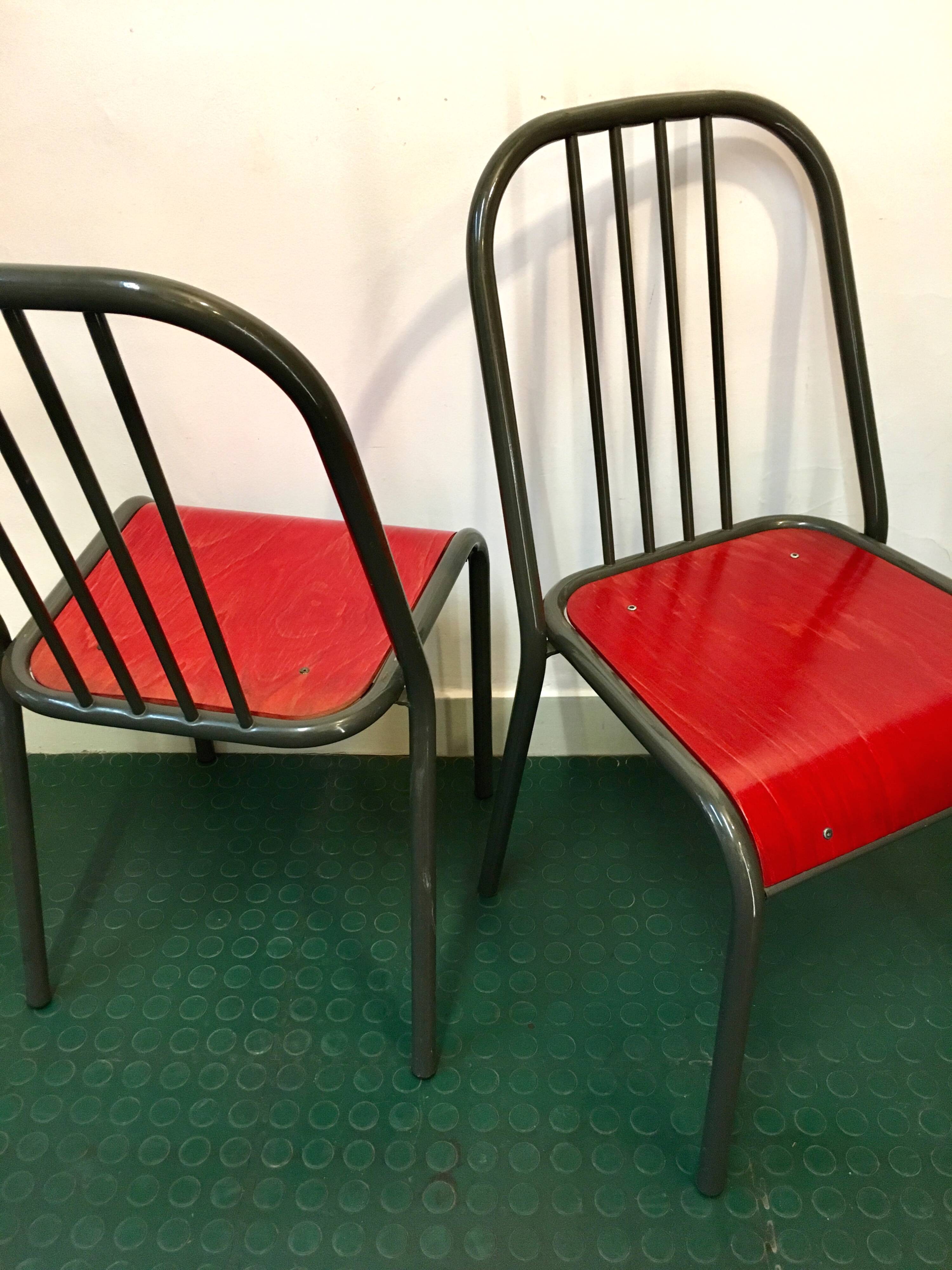 Paire chaises industrielles vintage
