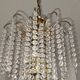 Brass cascading chandelier with crystals
