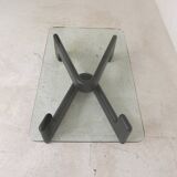 Vintage coffee table with organic black wooden base, 1970s