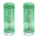 Pair of Contemporary Green “Wather Triedro” Murano Glass Wall Sconces