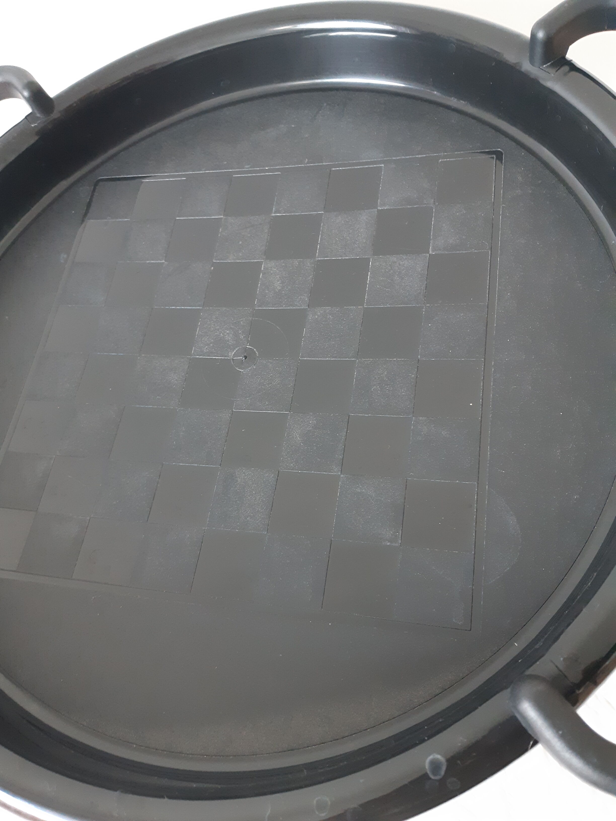 Vintage bar table, black plastic, round table, 70s, Simo, made in Italy