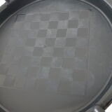 Vintage bar table, black plastic, round table, 70s, Simo, made in Italy