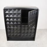 Black brutalist bar cabinet, 1970s