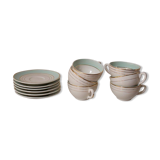 Set of 6 coffee cups with Lunéville saucers, Regency model