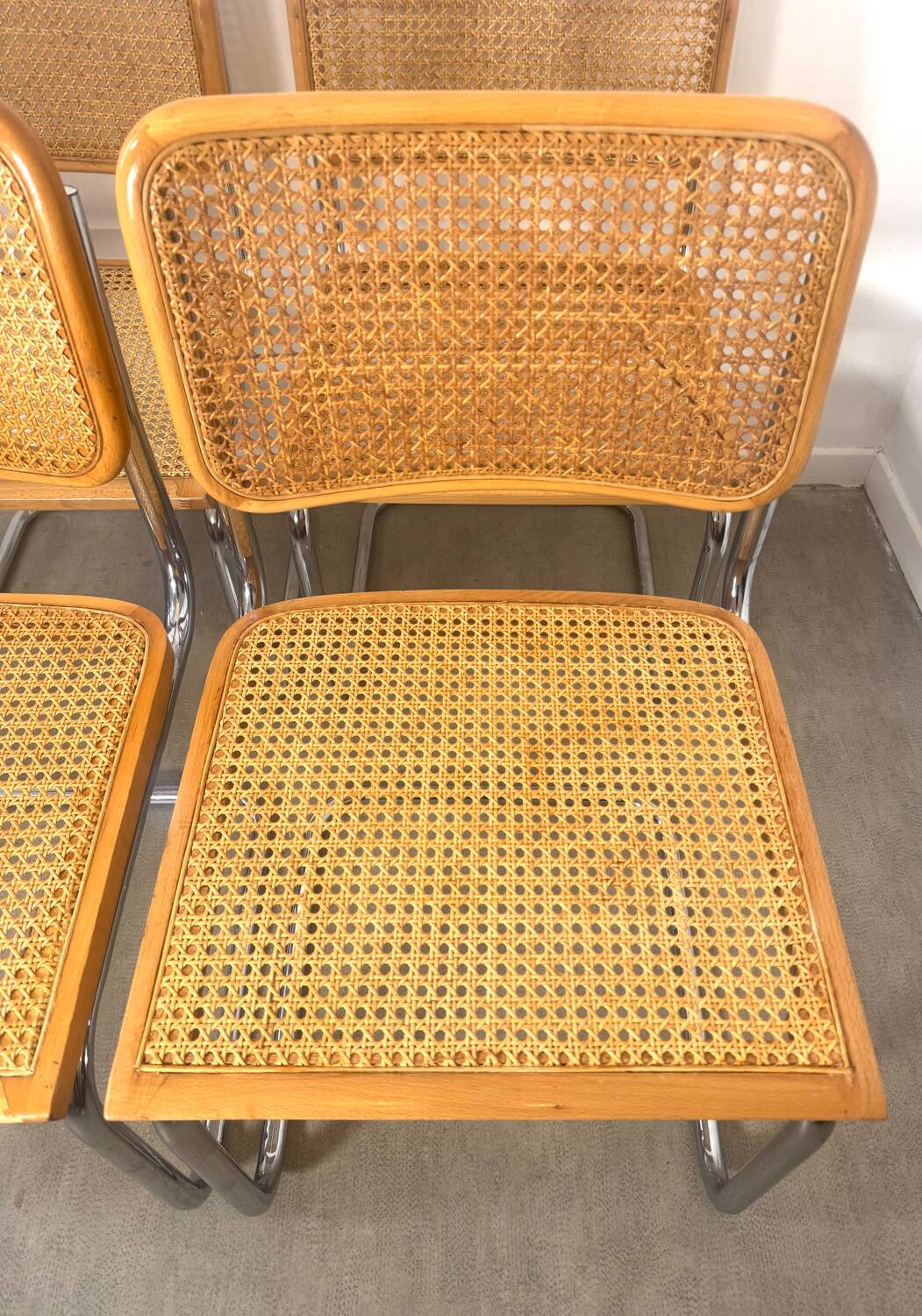 Lot de 4 chaises Cesca Marcel Breuer made in Italy b32