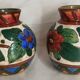 Pair of ceramic vase signed Italy 1954 b, vintage, decoration, flower