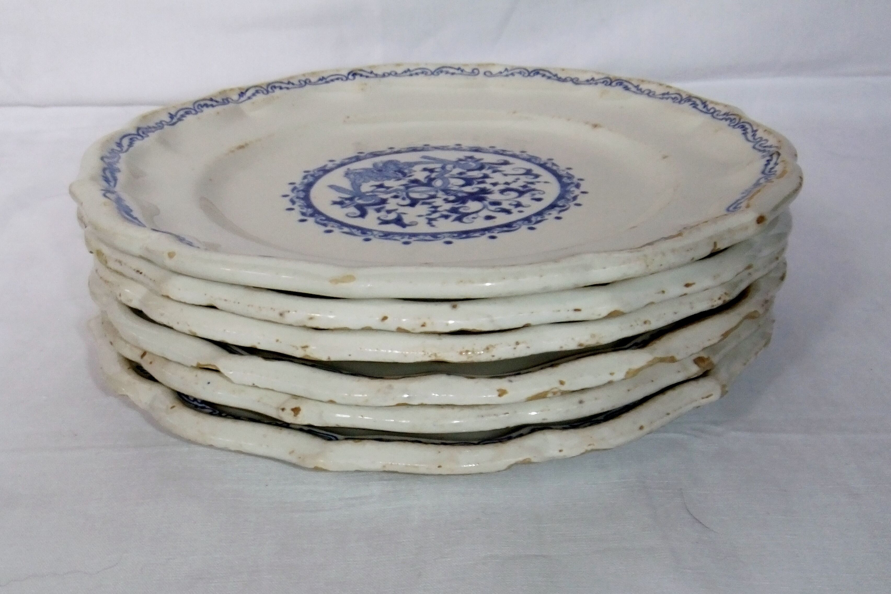Plate Gien model Rouen stamp 1938 / 3 turns service table collection