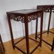 3 Chinese nesting tables in wood and brass.
