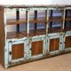 Old Burmese teak craft furniture with original blue patina