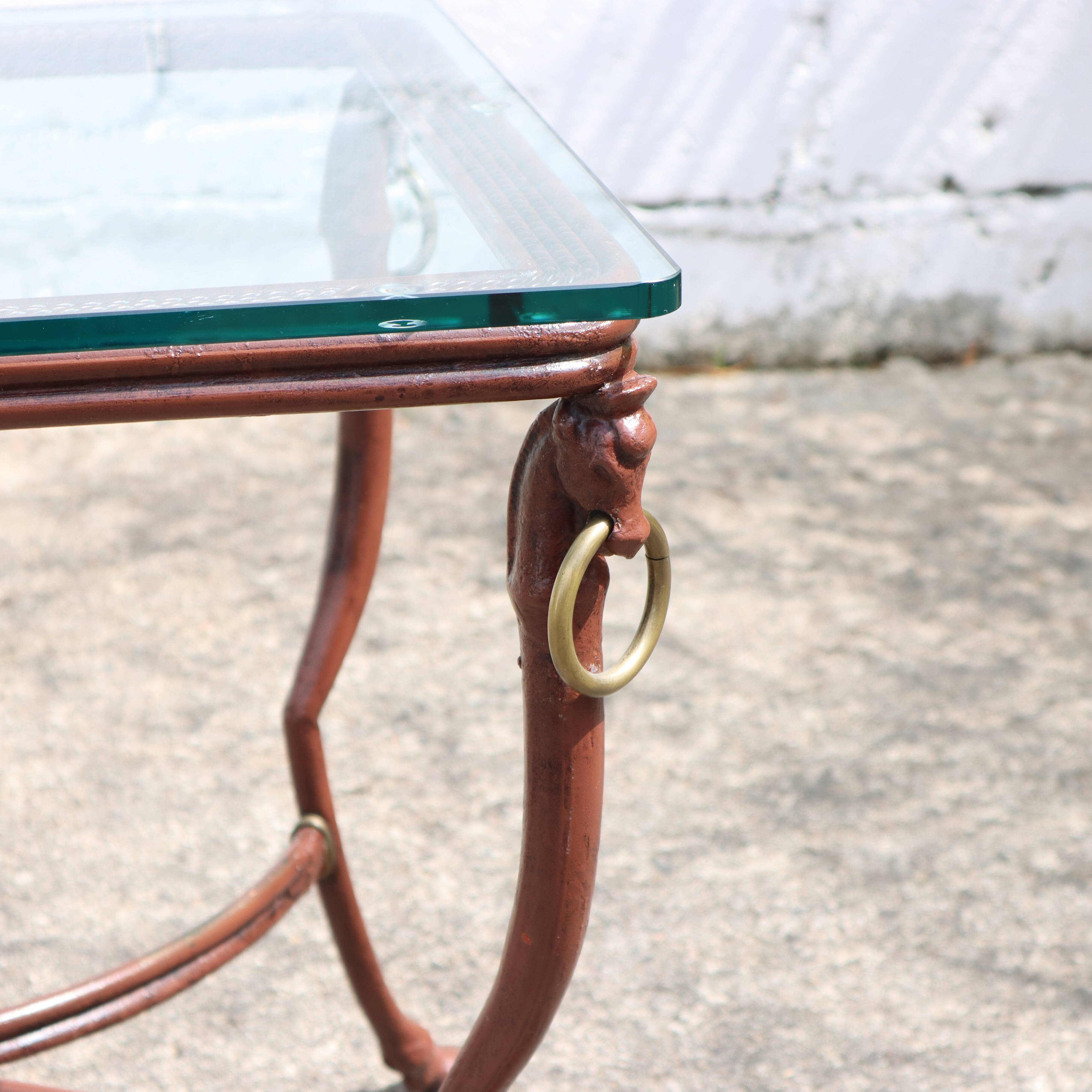 French  Iron and Glas Coffee Table-Cocktail Table-Lounge Table-80s