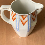 Porcelain pitcher stamped AMC part of a 3-piece toiletries