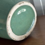 Jade green glazed ceramic vase, Vallauris 1950