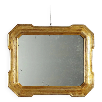 Antique cabaret mirror in gilded wood, Italy, 19th century
