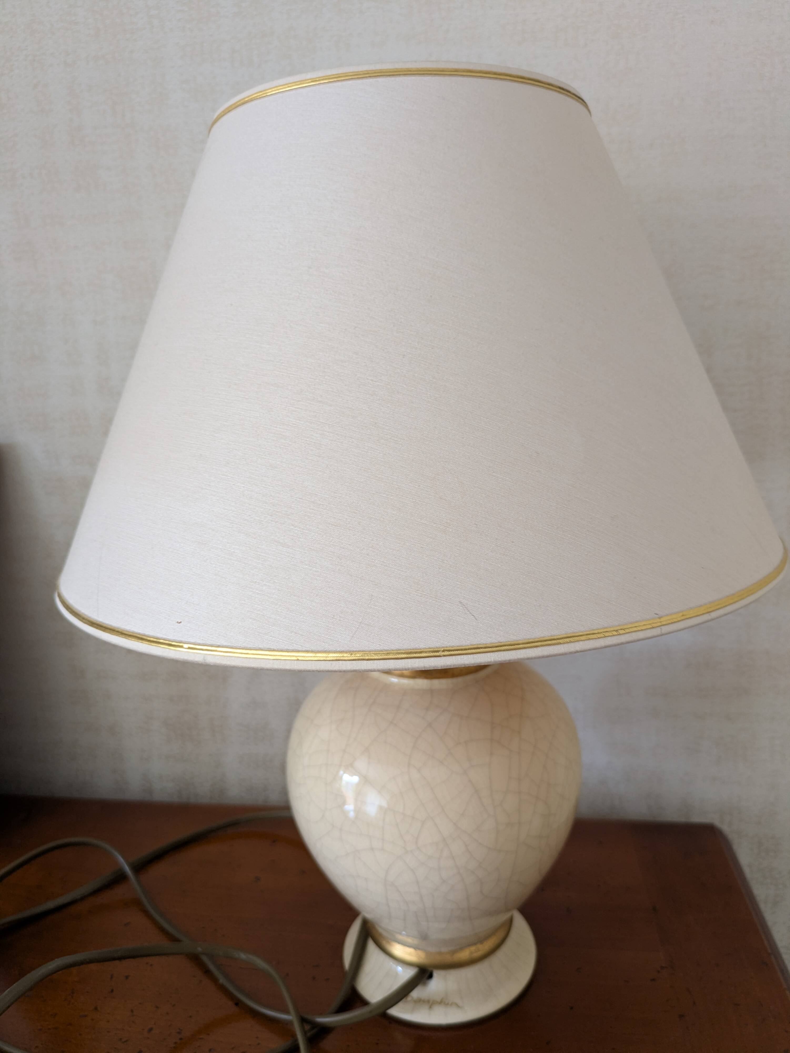 Set of 2 Crackled Ceramic Table Lamps with Gilding – Maison Le Dauphin