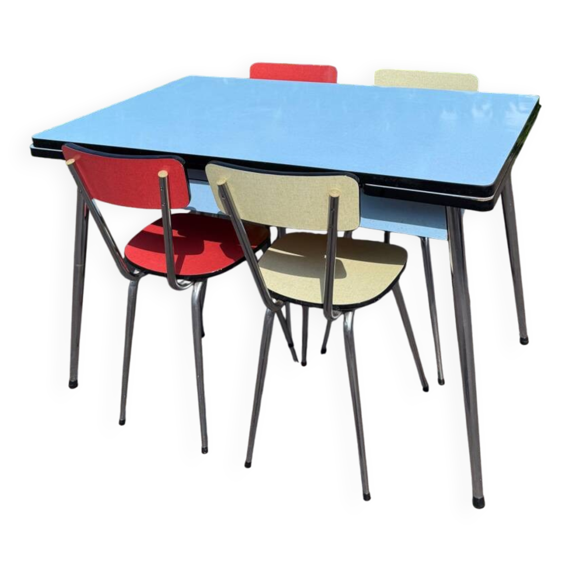 Vintage 70s Formica chair with table