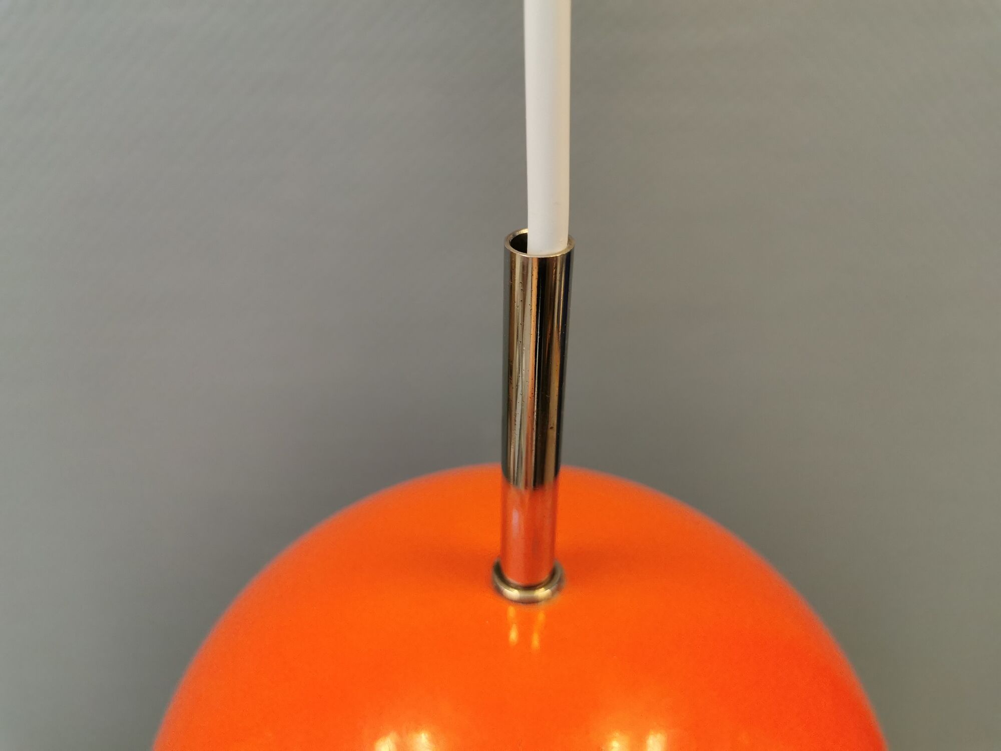 Orange ball lamp, Danish design and estimated from the 80