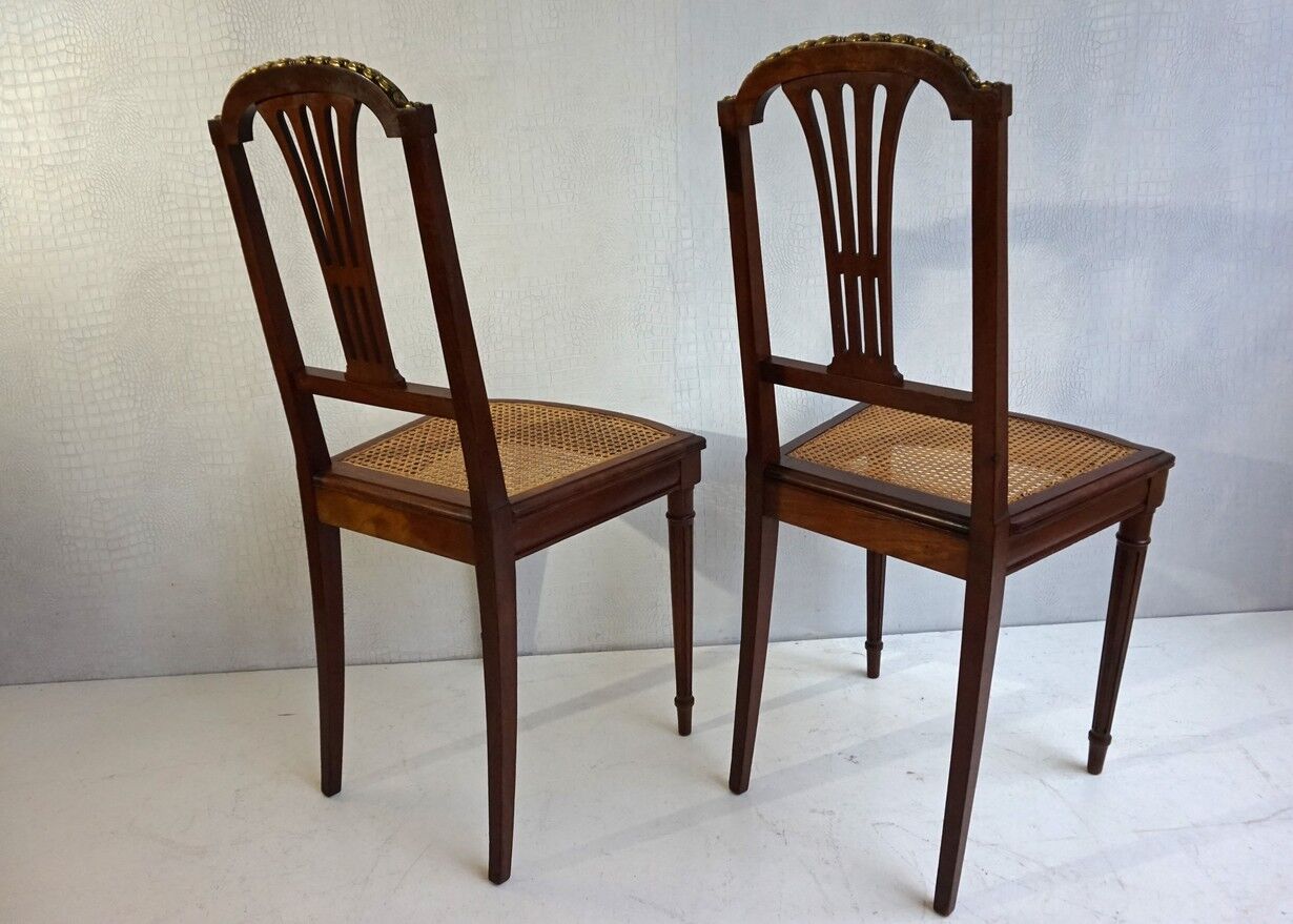 Pair of Louis XVI chairs circa 1870